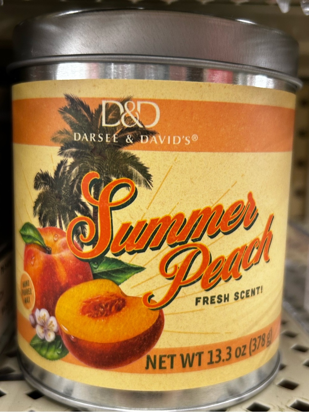 Darsee & David's Summer Peach Scented Candle - Peach